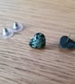 Cute Turquoise Stud Resin Heart Real Dried Flower Earrings - Image 2