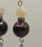 Sterling Silver Red Tiger's Eye And Calcite Beaded Earrings With Spiral Charms - Image 5