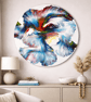 Vibrant Multicoloured Dutch Pour MDF Round - 40cm - Unique Fluid Art Piece