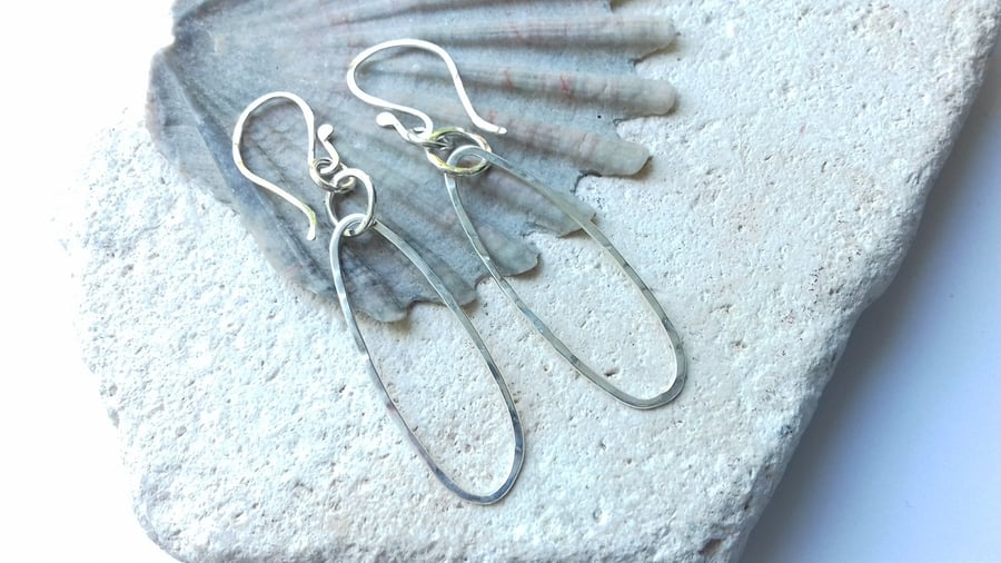 Textured Oval Link Earrings