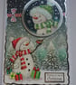 Christmas Card Snowmen and Robin With Presents 3D Luxury Handmade Card - Image 1