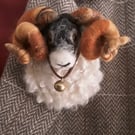 Sheep Brooch Needle Felted 