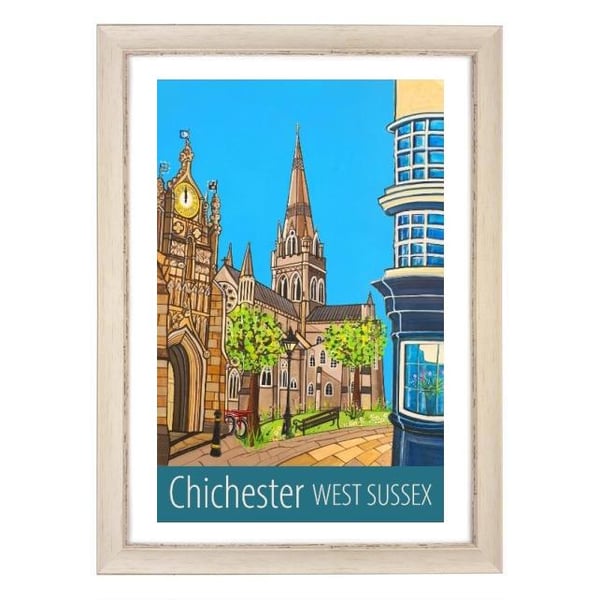 Chichester West Sussex travel poster print by Susie West
