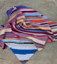Handmade Crochet Stripe Blanket – Colourful, One-of-a-Kind Throw