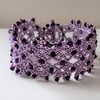 Purple Beaded Lace Crystal Bracelet