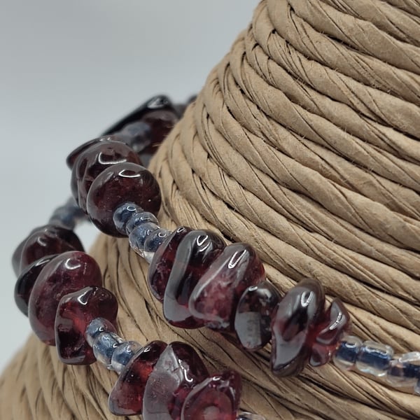 TrES-2B. Garnet Stone Bracelet by BDS.
