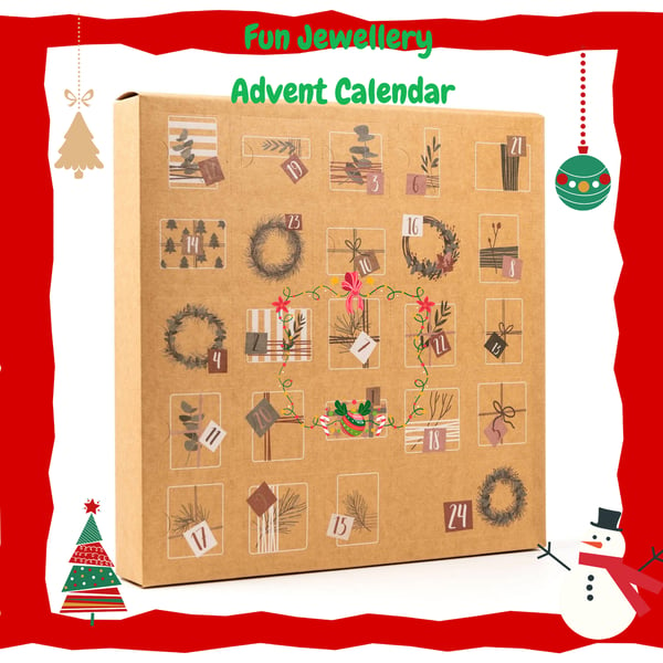 Fun & Quirky Jewellery Filled Christmas Advent Calendar 24 Days 