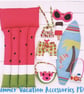 Digital PDF Sewing Pattern for Summer Holidays Doll Clothes & Beach Accessories 