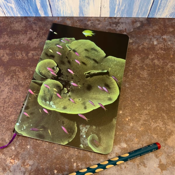 Notebook, Marine themed, A5 (ish), made from up-cycled and recycled materials.