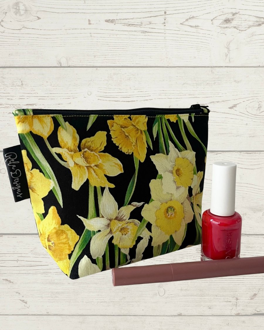 Cosmetics bags yellow daffodils