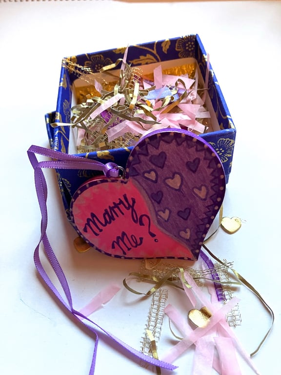 Special Marry Me Love heart in a box 