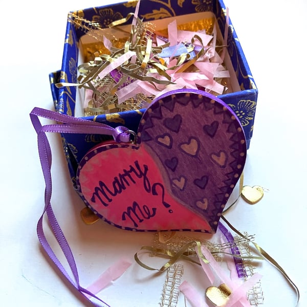 Special Marry Me Love heart in a box 
