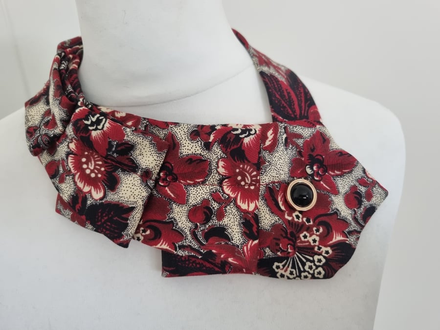 detachable collar, upcycled liberty necktie, statement accessories, quirky bib n