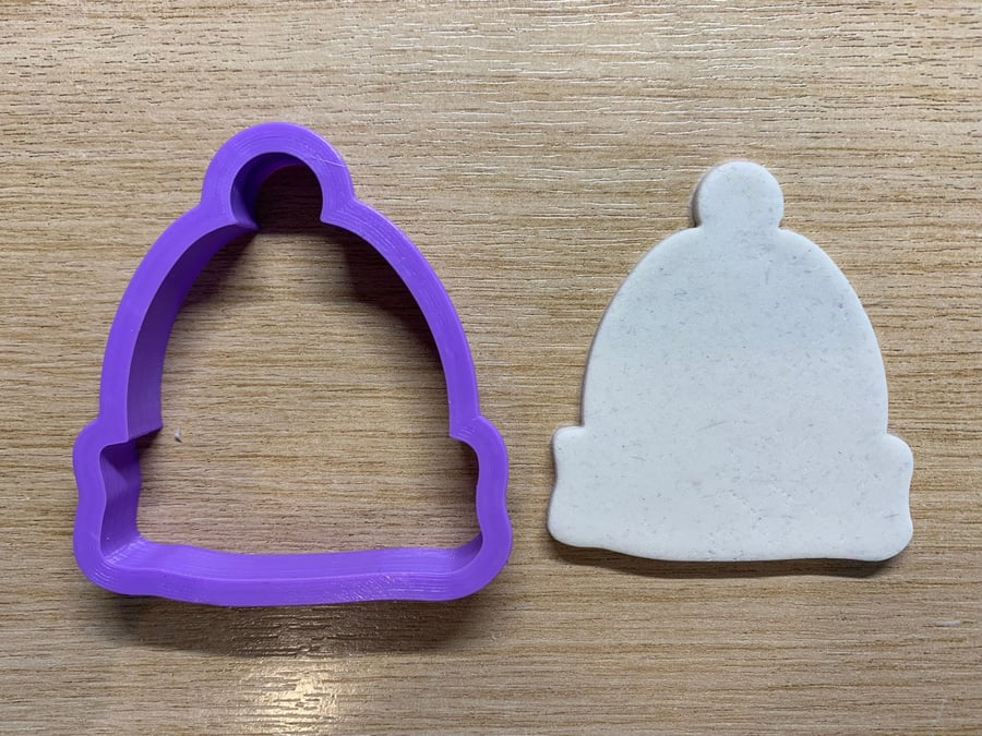 Woolly Bobble Hat Shaped Polymer Clay Cutters - 10 Size