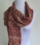 51. Alpaca Handknitted Lacy Scarf. In Pink and Natural Shades.  Measures 47"x 8" - Image 2