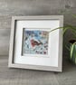 Framed Free Motion Robin Embroidery Textile Art  - Image 1