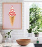 Ice Cream with Raspberry Sauce Art Print - Image 4