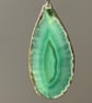 Green patterned  agate slice necklace 