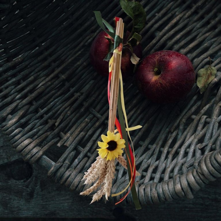 Lughnasadh Altar Broom: Wheat, Carnelian Crystal, Sunflower