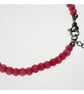 Red Cat's Eye Beaded Bracelet: Adjustable Silver Tone Chain - Image 5