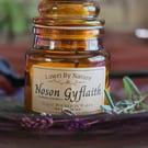Noson Gyflaith (Toffee Evening) – Treacle Toffee Autumn Soy Candle in Amber Jar