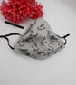 Face mask, large,  3 layer,  washable in grey unicorn  - Image 6