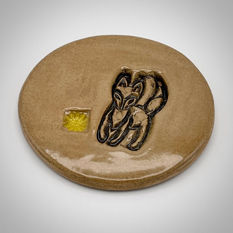 NEW! Ceramic coaster with a foxy design