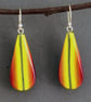 Rich Colours Lozenge Pendant Handmade Designer Earrings - Golden Sunsets ! - Image 1