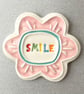 Large Smile pottery magnet pink - Image 5