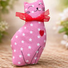 Cheery Cat with Love Heart Hanging Decoration - Cat Lovers Gift 