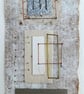 Beige Fleck Silver Grey & Natural Handstitched Geometric Small Art Pictures - Image 2
