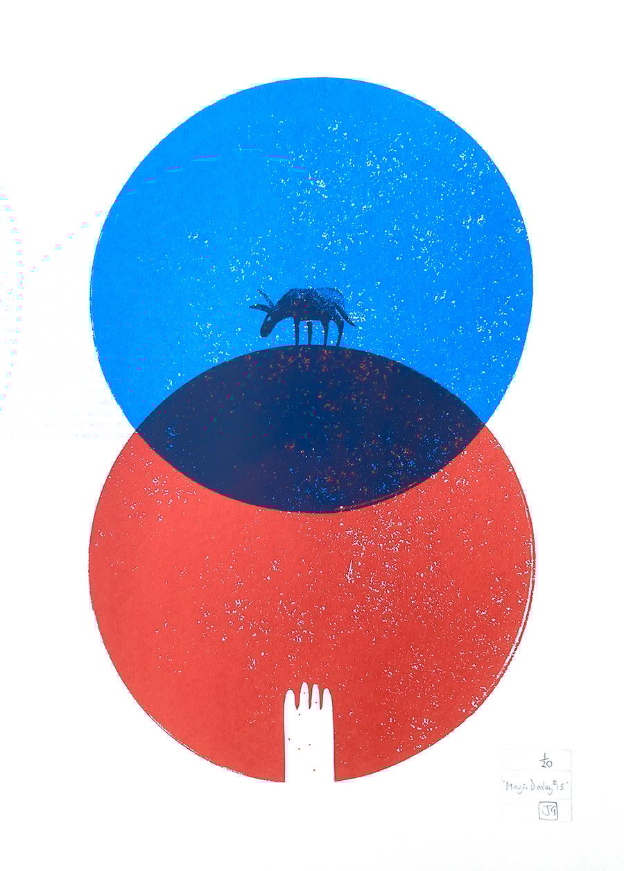 Magic Donkey No.15 A2 two-colour screen-print