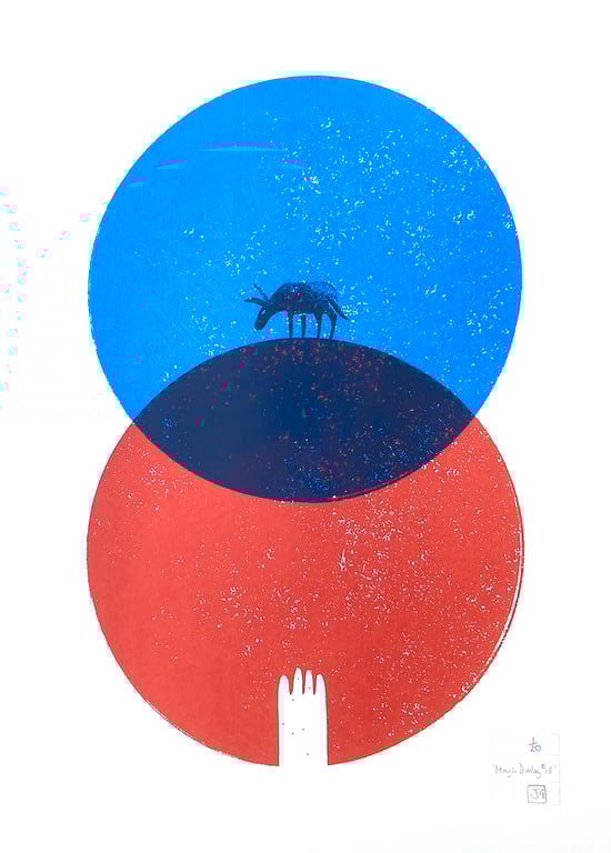 Magic Donkey No.15 A2 two-colour screen-print