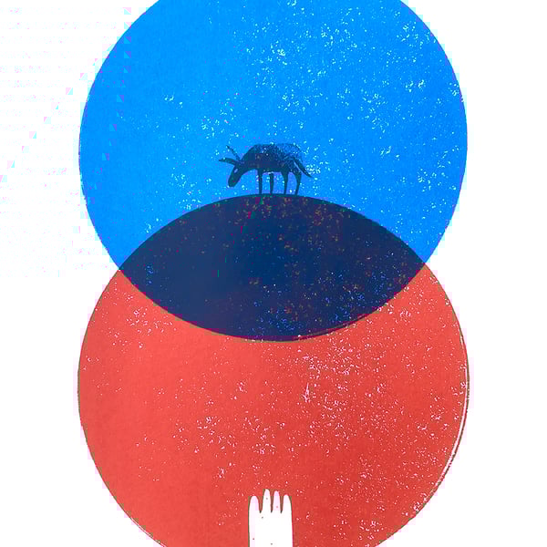 Magic Donkey No.15 A2 two-colour screen-print