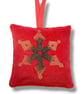 Velvet Lavender Sachet, Hand Printed Lavender Bag, Snowflake Christmas Ornament  - Image 4