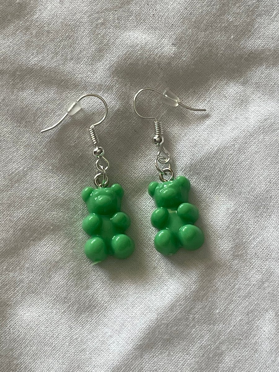 Forrest green Gummy bear earrings 