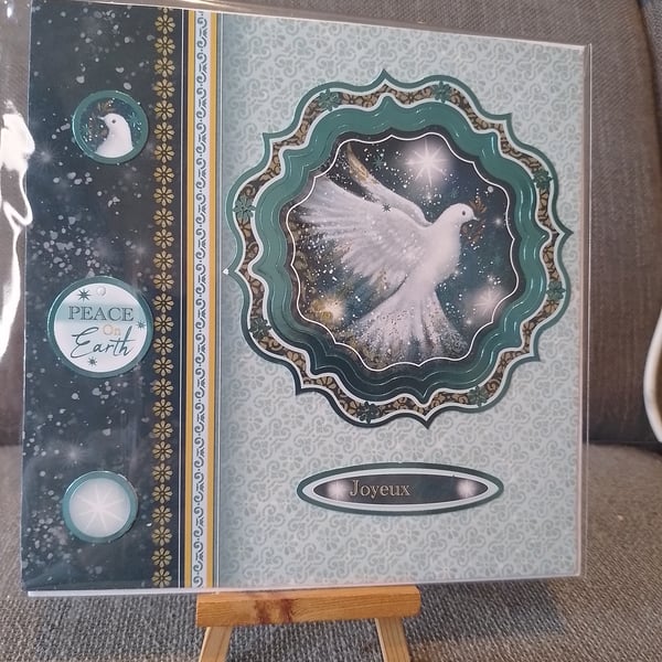 Peace On Earth with Dove handmade Christmas card