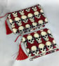 Skulls zip clutch bag, Detachable wrist strap, 2 size and colour options - Image 3