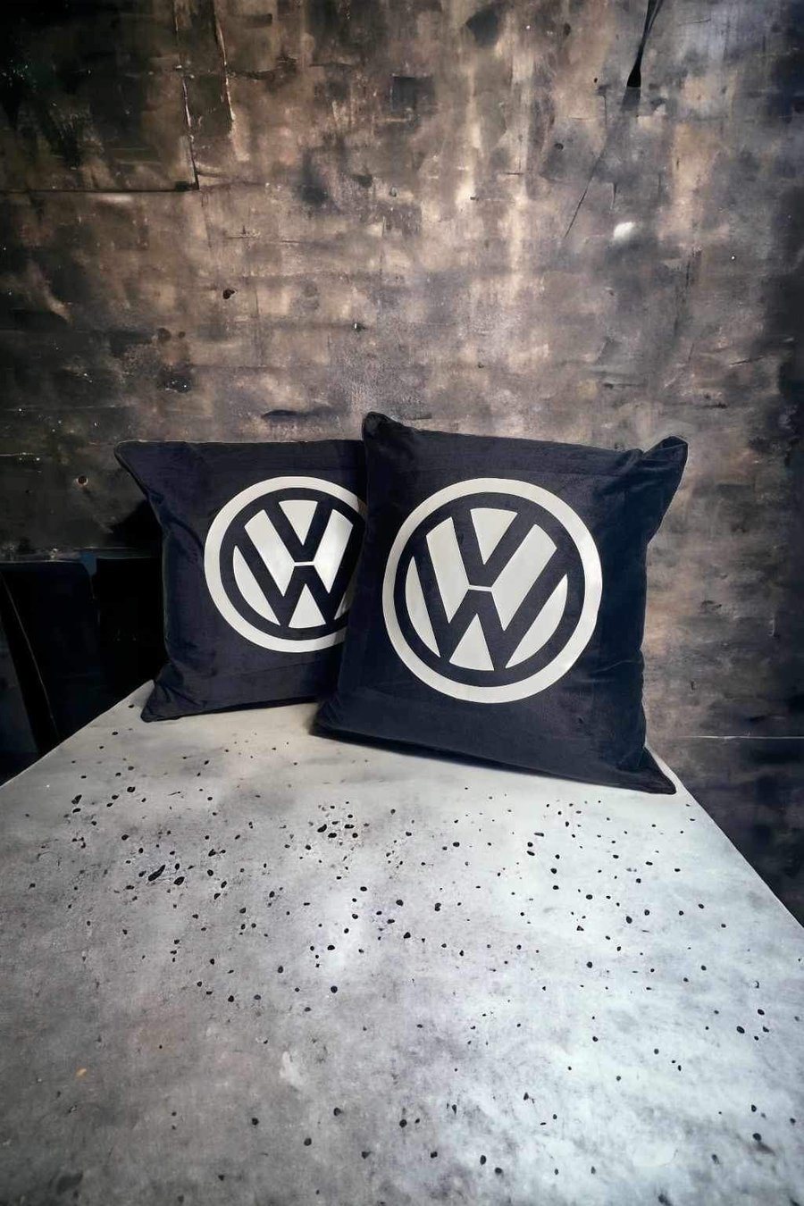VW Logo Velvet Cushions x2