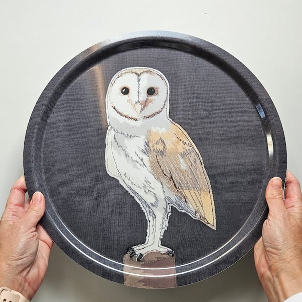 Barn Owl melamine tray, Country House Style, Luxury Wildlife Gift