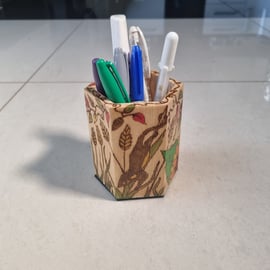 Field mouse pencil box pen holder desk tidy hand painted original art Pyrography