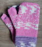 Merino Fair Isle Style Fingerless Gloves - Image 1