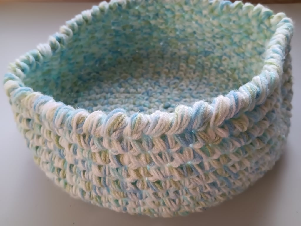 Crochet Basket (Pastel Greens) - so practical!