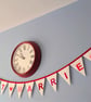Just Married Felt Bunting - Red, Pink and Ivory Wedding Banner - Image 5
