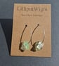 Sea foam and pale green coloured sea glass silver hooped earrings - Image 2