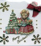 Hand Crafted Decoupage Chistmas Card - Merry Christmas (2485) - Mouse