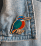Hand-Painted Wooden Kingfisher Pin – Bird Lover Gift - Image 4