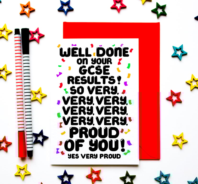 Congratulations On Your GCSEs, So Proud Of You Card For Son, Daughter, Him, Her