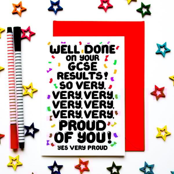 Congratulations On Your GCSEs, So Proud Of You Card For Son, Daughter, Him, Her