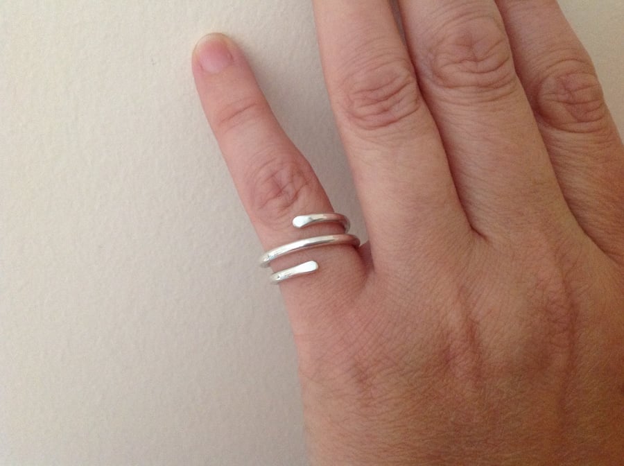 Sterling silver unisex thumb or finger wrap ring Folksy